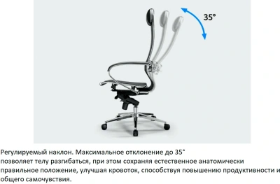 Кресло Метта Samurai KL-1 черный сиденье черный экокожа с подголов. крестов. алюминий хром