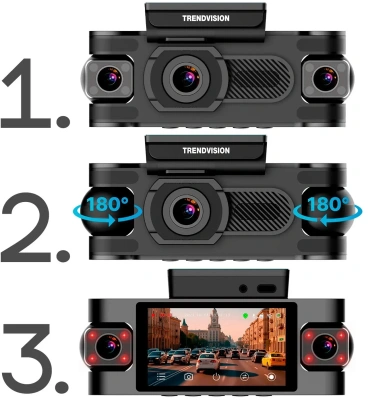 Видеорегистратор TrendVision Proof 360 черный 2Mpix 1440x2560 1440p 150гр. GPS SigmaStar SSC8826Q
