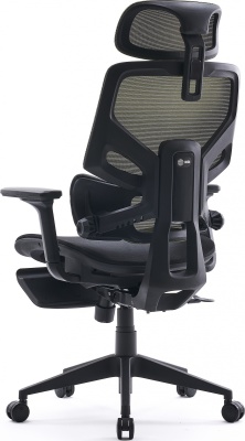 Кресло Cactus CS-CHR-MC01-LGNBK салатовый сиденье черный сетка/ткань с подголов. крестов. пластик подст.для ног