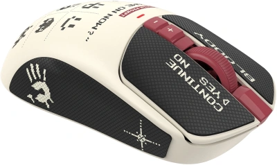 Мышь A4Tech Bloody R72 Ultra Duo белый/красный оптическая 20000dpi беспров. USB/USB-C 7but (R72 ULTRA DUO PIXELS RED)
