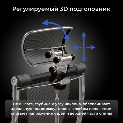 Кресло руководителя эргономичное Метта Yoga Spine Triumph L2 (M06) черный сиденье черный сет./экокожа с подголов. крестов.5-луч. металл хром