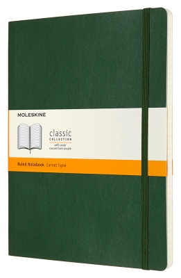 Блокнот Moleskine CLASSIC SOFT QP621K15 XLarge 190х250мм 192стр. линейка мягкая обложка зеленый