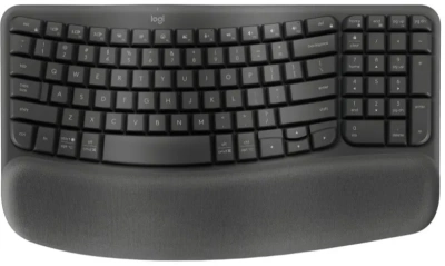 Клавиатура Logitech Wave Keys графитовый USB беспроводная BT/Radio slim Ergo LED (подставка для запястий) (920-012319)