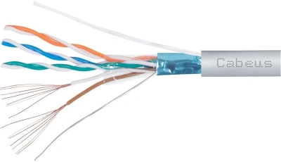 Кабель Cabeus FTP-4P-CAT.5E-PATCH-LSZH-GY кат.5E F/UTP 4 пары LSZH внутренний 305м серый