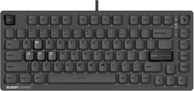 Клавиатура A4Tech Bloody MS76 темно-серый USB Multimedia for gamer LED (MS76) кабель 1.8м