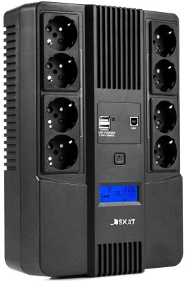 Источник бесперебойного питания Бастион Skat 800-AID-IN-1x9-8 480Вт 800ВА черный