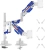 Кронштейн для мониторов Ultramounts UM744WB белый/синий 24"-57" макс.27кг крепление к столешнице поворот и наклон Кронштейн для мониторов Ultramounts UM744WB белый/синий 24"-57" макс.27кг крепление к столешнице поворот и наклон