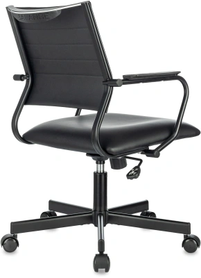 Кресло Бюрократ CH Balance-Low PU черный экокожа низк.спин. крестов. металл