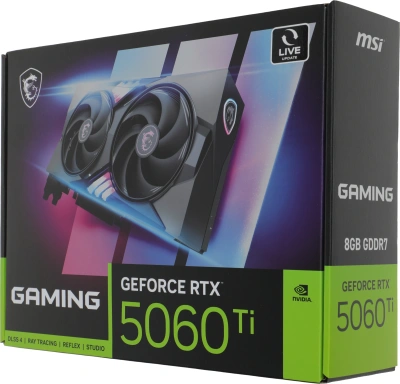 Видеокарта MSI PCI-E 5.0 RTX 5060 TI 8G GAMING NVIDIA GeForce RTX 5060TI 8Gb 128bit GDDR7 2572/28000 HDMIx1 DPx3 HDCP Ret