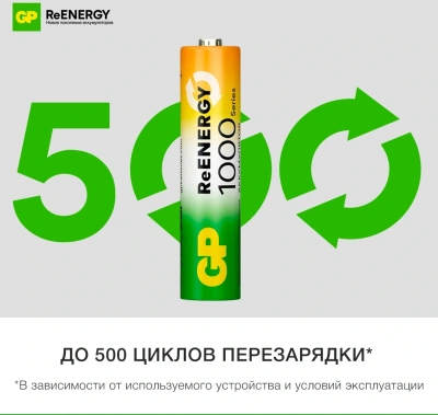 Аккумулятор GP 100AAAHCRGY-CRB10 AAA NiMH 1000mAh (10шт) блистер