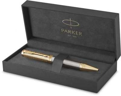 Ручка роллер Parker Ingenuity Pioneers T571 (2200951) Arrow Grey GT F черн. черн. подар.кор.