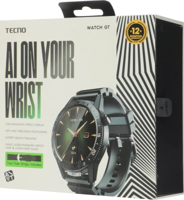 Смарт-часы Tecno Watch GT 1.504" AMOLED корп.черный рем.черный (WGT01)