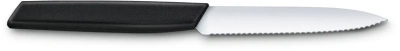 Нож кухонный Victorinox Swiss Modern (6.9003.10W) стальной универсальный лезв.100мм серрейт. заточка черный