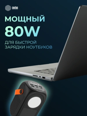 Мобильный аккумулятор Cactus CS-PBFSUD-60000 60000mAh 80W 4.5A USB-A/USB-C черный