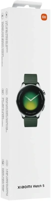 Смарт-часы Xiaomi Watch 5 47мм 1.54" AMOLED корп.серебристый рем.зеленый разм.брасл.:135-205мм (BHR07WPGL)