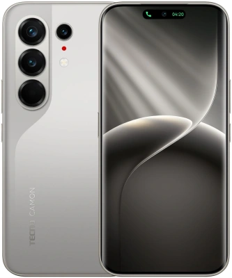 Смартфон Tecno Camon 50 Ultra 5G 256Gb 12Gb титан моноблок 3G 4G 2Sim 6.78" 1208x2644 Android 16 50Mpix 802.11 a/b/g/n/ac/ax NFC GPS GSM900/1800 GSM1900 Protect FM
