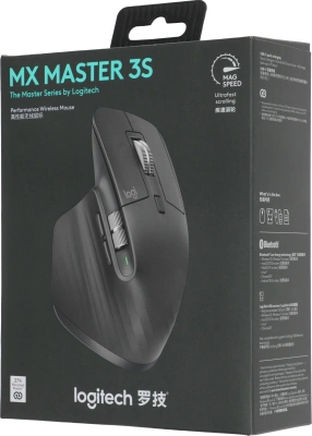 Мышь Logitech MX Master 3S графитовый оптическая 8000dpi беспров. BT/Radio USB 5but (910-006565)