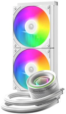 Система водяного охлаждения ID-Cooling FX240 Inf ARGB Soc-AM5/AM4/1200/1700/1851 белый 4-pin 27.2dB Al 300W Ret (FX240 INF WHITE)