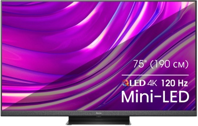 Телевизор QLED Hisense 75" 75U8HQ черный 4K Ultra HD 120Hz DVB-T DVB-T2 DVB-C DVB-S DVB-S2 USB WiFi Smart TV