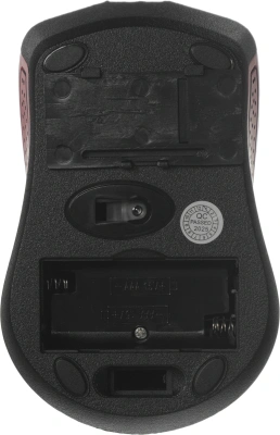 Мышь Оклик 485MW черный/красный оптическая 1600dpi беспров. USB для ноутбука 3but (997828)