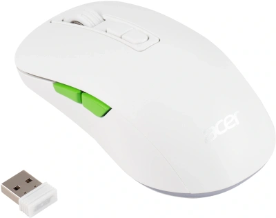 Мышь Acer OMR311 белый оптическая 2400dpi беспров. BT/Radio USB 7but (ZL.MCECC.034)