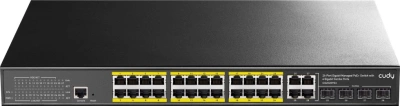 Коммутатор Cudy GS2028PS4-300W (L2) 28x1Гбит/с 4SFP 24PoE+ 300W управляемый