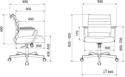 Кресло Бюрократ CH Balance-Low PU черный экокожа низк.спин. крестов. металл