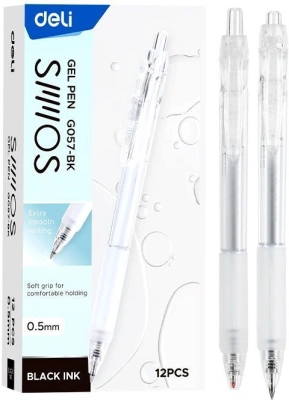 Ручка гелев. Deli Smoos EG057-BK черн. черн. линия 0.5мм