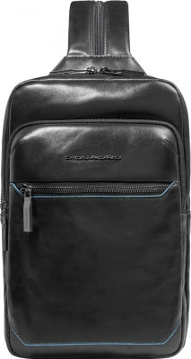 Рюкзак слинг мужской Piquadro Blue Square CA6589B2/N черный натур.кожа