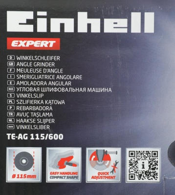 Углошлифовальная машина Einhell TE-AG 115/600 600Вт 12000об/мин рез.шпин.:M22.2 d=115мм (4430855)