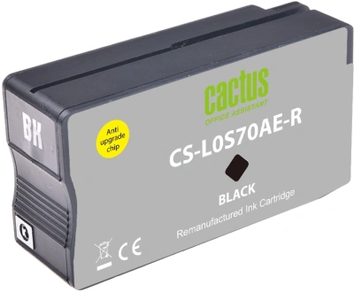Картридж струйный Cactus CS-L0S70AE-R 953XL черный (54мл) для HP OJ Pro 7740/8210/8218/8710/8715 с чипом