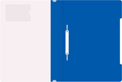 Папка-скоросшиватель Бюрократ -PS-V20BLU A4 прозрач.верх.лист карм.для визит. пластик синий 0.12/0.16