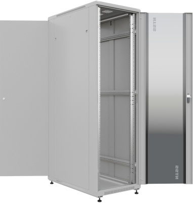 Шкаф серверный NTSS Премиум (NTSS-R42U60100GS) напольный 42U 600x1000мм пер.дв.стекл металл 900кг серый 910мм 1987мм IP20 сталь укомплектованный