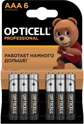Батарея Opticell Professional LR03 AAA (6шт) блистер