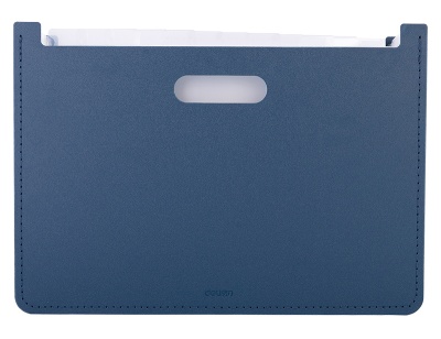 Папка с 13 прозр.вклад. Deli 63951DK-BLUE A4 полипропилен темно-синий с ручками 330x20x235мм