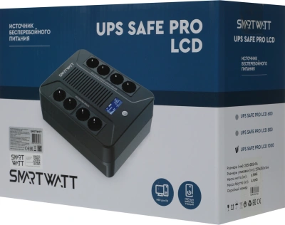 Источник бесперебойного питания Smartwatt Safe Pro LCD 600Вт 1000ВА черный