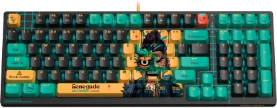Клавиатура A4Tech AT98 Renegade черный/зеленый USB for gamer LED (AT98) кабель 1.8м