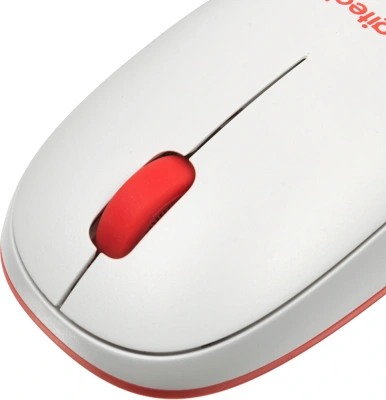 Клавиатура + мышь Logitech MK240 клав:белый/красный мышь:белый/красный USB беспроводная slim Multimedia (920-008160)