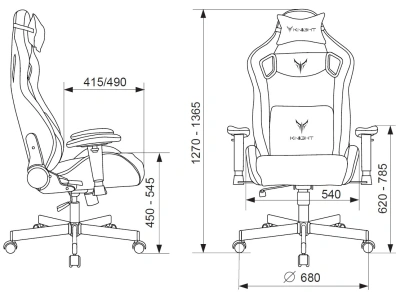 Кресло игровое Knight Outrider черный/красный ромбик экокожа с подголов. крестов. металл