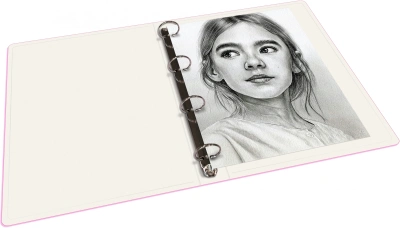 Папка панорама на 4-х кольцах Бюрократ Неон DNE0740/4RPINK A4 пластик 0.7мм кор.40мм карм.на лиц.стор. розовый