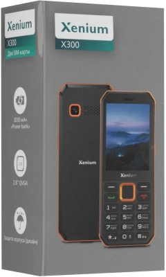Мобильный телефон Xenium X300 черный/оранжевый моноблок 2Sim 2.8" 240x320 Nucleus 0.3Mpix GSM900/1800 MP3 FM microSD max32Gb