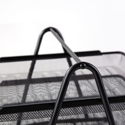 Лоток горизонтальный Deli E9181 для бумаг 350х278х275мм черный металл сетка