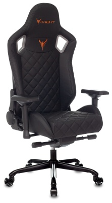 Кресло игровое Knight TITAN черный ромбик экокожа с подголов. крестов. металл