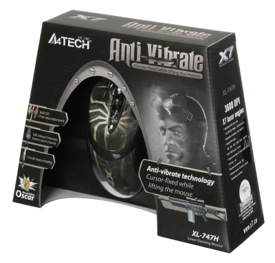 Мышь A4Tech Oscar Editor XL-747H коричневый/рисунок лазерная 3600dpi USB 6but (XL-747H (BROWN SPIDER))