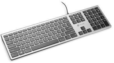 Клавиатура Оклик 890S серый/черный USB slim Multimedia (1784239) кабель 1.6м