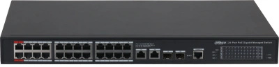 Коммутатор Dahua DH-S4228-24GT-240 28x1Гбит/с 2SFP 24PoE 240W управляемый