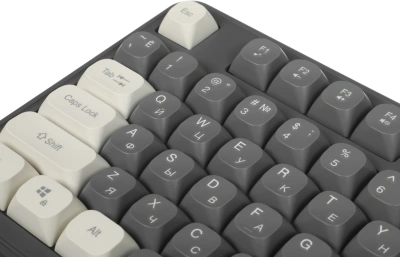 Клавиатура Оклик 711G серый/белый USB Multimedia for gamer LED (1790385) кабель 1.5м