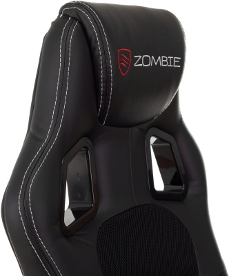 Кресло игровое Zombie Arena черный ткань/эко.кожа крестов. пластик