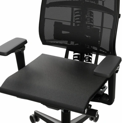 Кресло руководителя эргономичное Метта Yoga Spine Black Edition черный сиденье черный сетка с подголов. крестов.5-луч. металл хром
