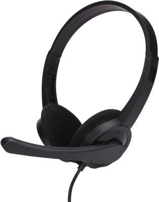 Наушники с микрофоном Оклик HS-M600 черный 1.8м накладные оголовье (1900372)
